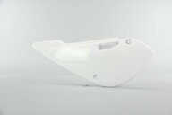Left Side Polisport White Side Number Plates replacement plastics for 00-26 Kawasaki, Suzuki KLX110, KX65, RM65 dirt bikes.