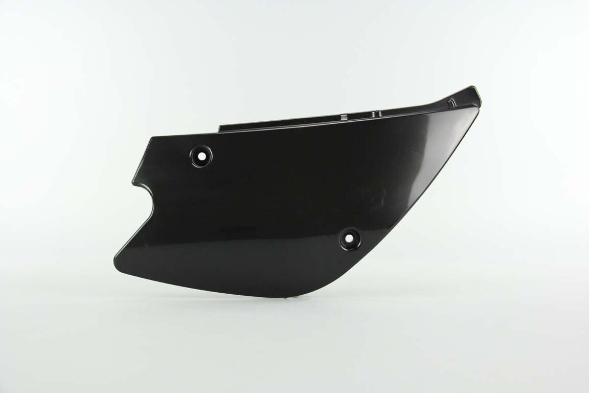 Right Side UFO Black Side Number Plates replacement plastics for 98-13 Kawasaki KX100, KX80, KX85 dirt bikes.