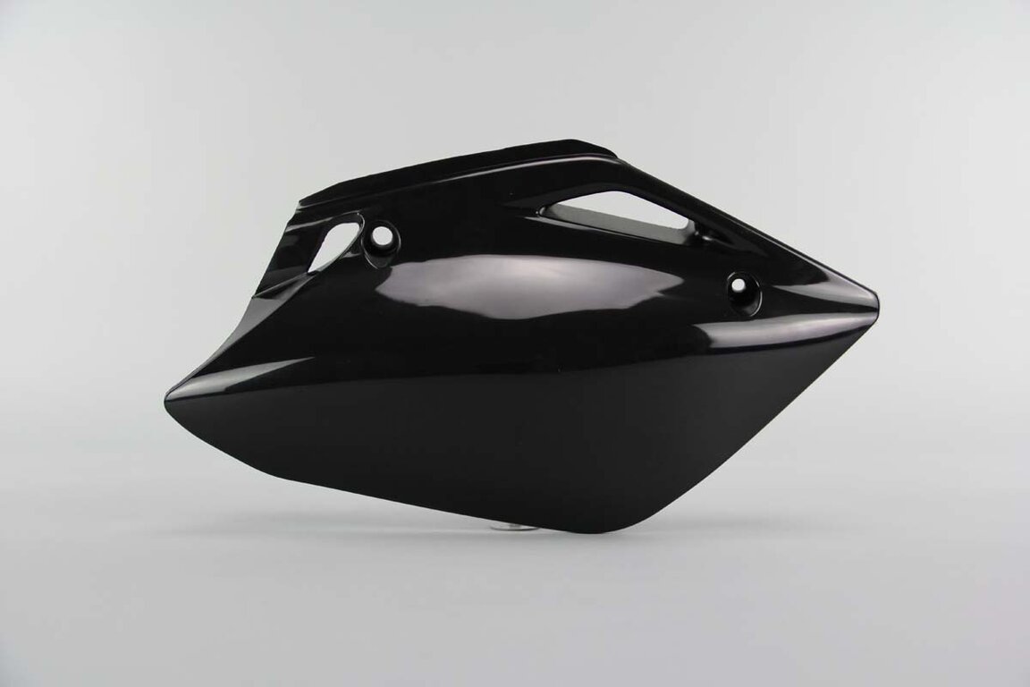 Right Side UFO Black Side Number Plates replacement plastics for 07-26 Honda CRF150 dirt bikes.