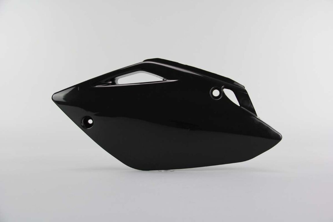 Left Side UFO Black Side Number Plates replacement plastics for 07-26 Honda CRF150 dirt bikes.