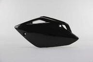 Left Side UFO Black Side Number Plates replacement plastics for 07-26 Honda CRF150 dirt bikes.
