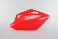 Right Side UFO Red Side Number Plates replacement plastics for 07-26 Honda CRF150 dirt bikes.