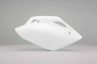 Right Side Polisport White Side Number Plates replacement plastics for 07-26 Honda CRF150 dirt bikes.