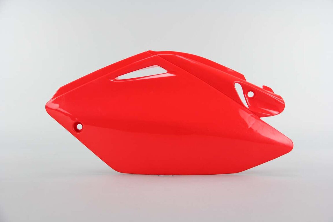 Left Side DeCal Works  Mix & Match Plastic Kit With Lower Forks replacement plastics for 04-05 Honda CRF250 dirt bikes.