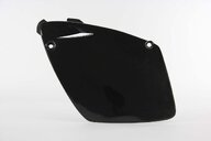 Left Side UFO Black Side Number Plates replacement plastics for 98-04 KTM EXC, MXC, SX dirt bikes.