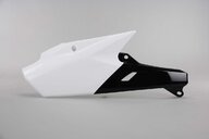 Right Side Polisport White / Black Side Number Plates replacement plastics for 14-19 Yamaha YZ250F, YZ250FX, YZ450F, YZ450FX dirt bikes.