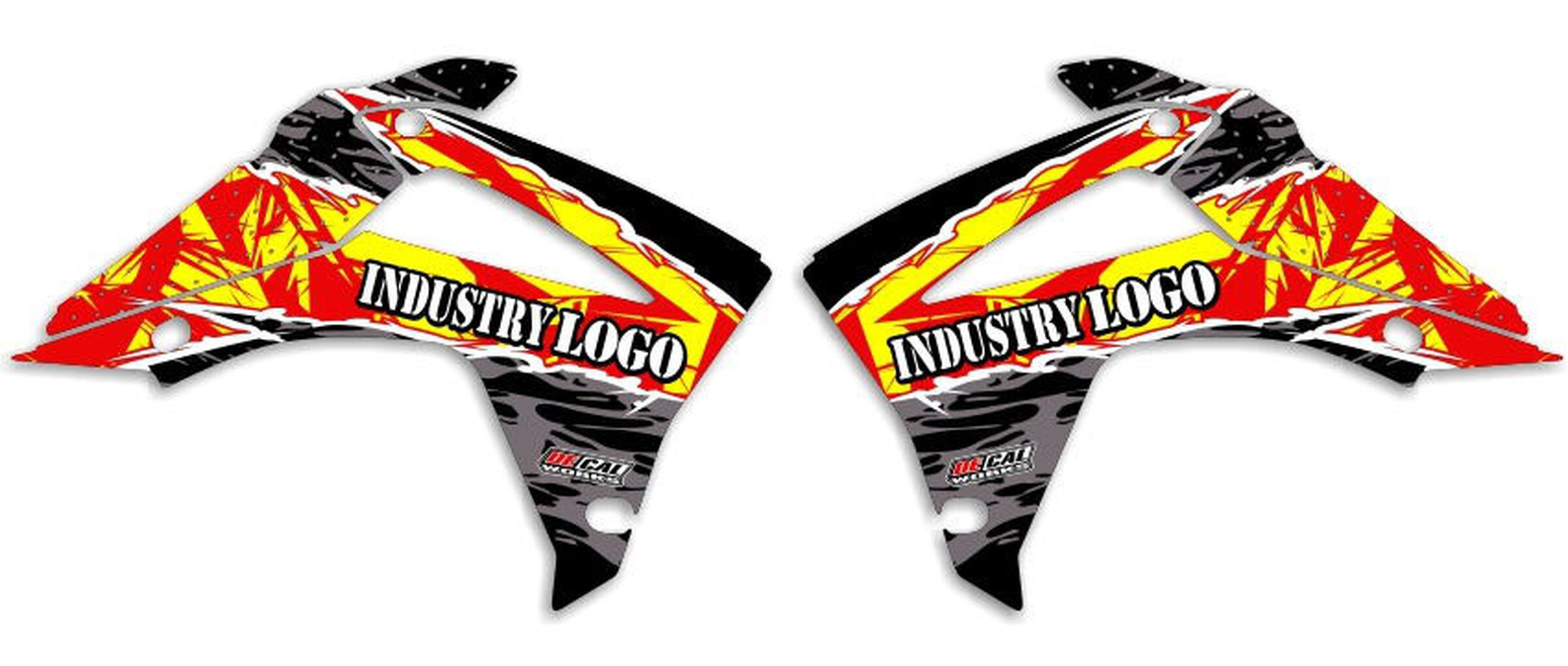 Custom Works Graphics Honda CR125 Black/Grey T-10 Number Plate Graphics Kit