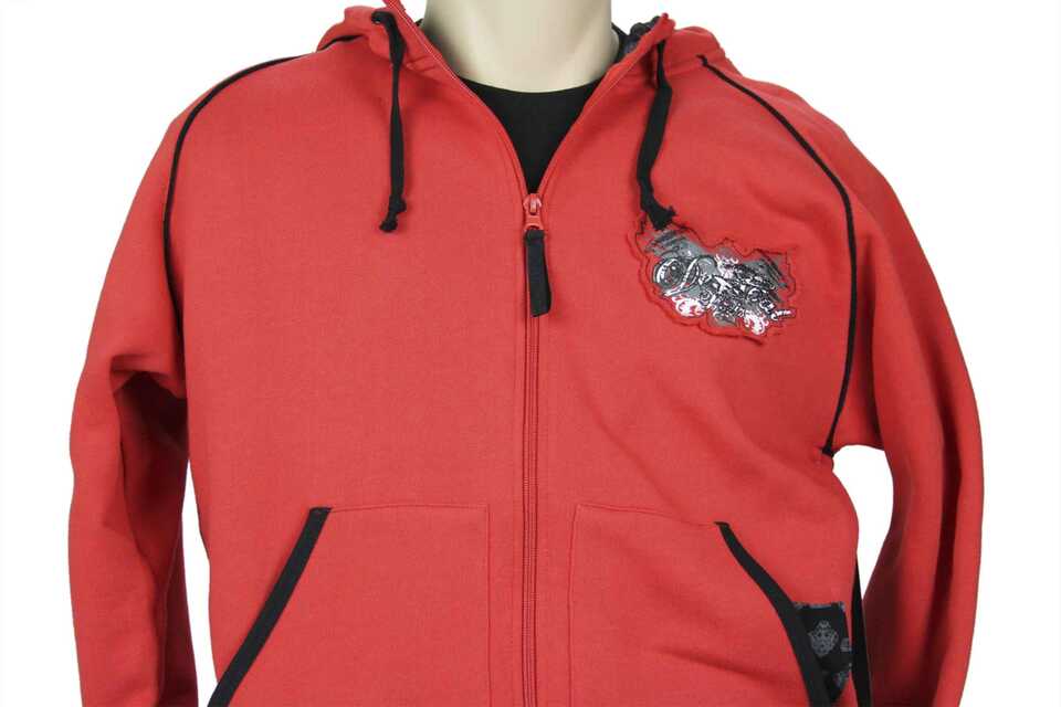 Red Zipper Hoodie Sweatshirt  | DeCal Works