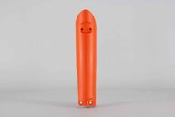 Left Side Polisport Orange Lower Fork Guards replacement plastics for 14-26 GasGas, Husqvarna, KTM, Sherco EC, ECF, EX, EXF, MC, MCF, FC, TC, EXC, EXCF, SMR, SX, SXF, XC, XCF, XCW, SC, SE, SE-R, SCF, SEF, SEF-R dirt bikes.