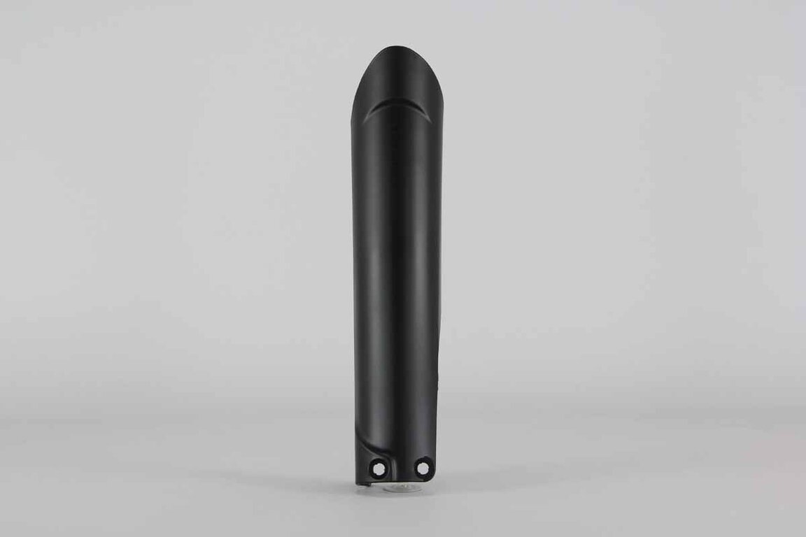 Right Side Polisport Black Lower Fork Guards replacement plastics for 14-26 GasGas, Husqvarna, KTM, Sherco EC, ECF, EX, EXF, MC, MCF, FC, TC, EXC, EXCF, SMR, SX, SXF, XC, XCF, XCW, SC, SE, SE-R, SCF, SEF, SEF-R dirt bikes.