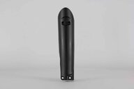 Left Side Polisport Black Lower Fork Guards replacement plastics for 14-26 GasGas, Husqvarna, KTM, Sherco EC, ECF, EX, EXF, MC, MCF, FC, TC, EXC, EXCF, SMR, SX, SXF, XC, XCF, XCW, SC, SE, SE-R, SCF, SEF, SEF-R dirt bikes.