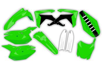 Complete Plastic Kit With Lower Forks & Seat Cover for Kawasaki: KX250F (2006-08) | DeCal Works