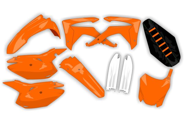 Complete Plastic Kit With Lower Forks & Seat Cover for KTM: SX65 (2 Stroke) (2016-18) | DeCal Works