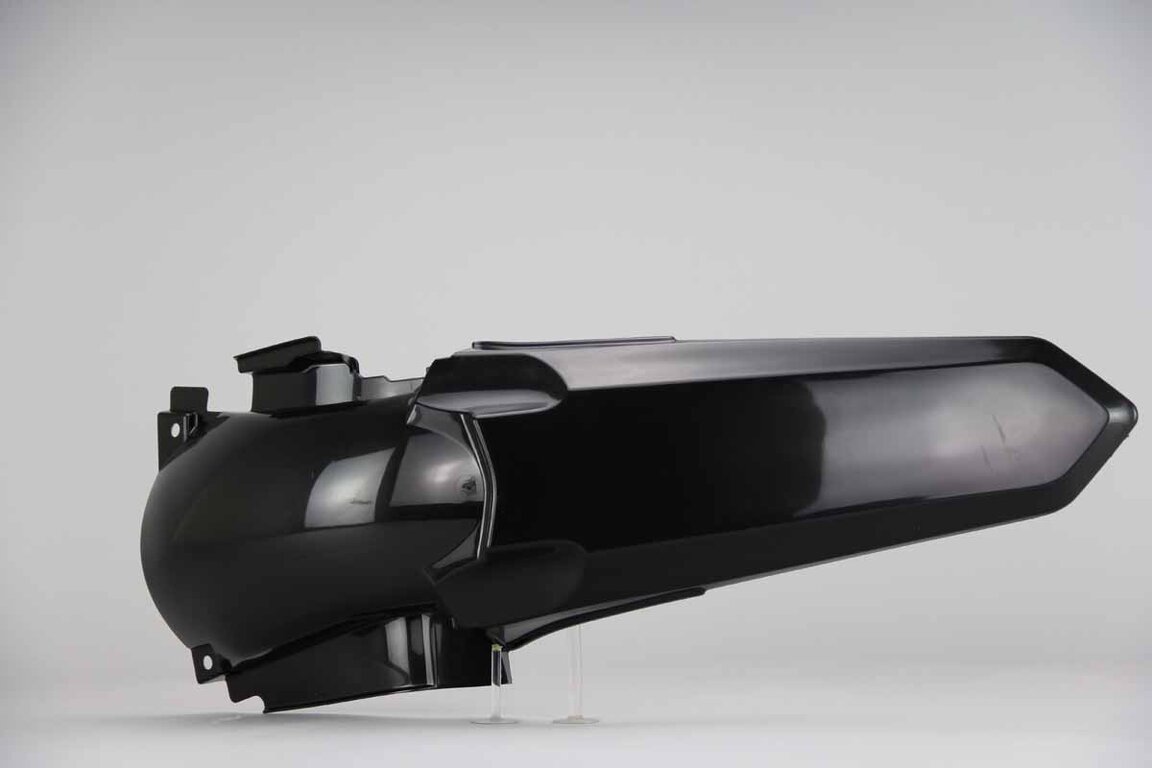 UFO Black Rear Fender replacement plastics for 02-22 Yamaha YZ125, YZ250 dirt bikes 360 view