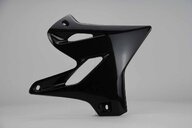 Right Side UFO Black Radiator Shroud Set replacement plastics for 02-22 Yamaha YZ125, YZ250 dirt bikes.