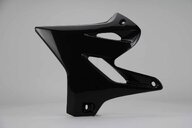 Left Side UFO Black Radiator Shroud Set replacement plastics for 02-22 Yamaha YZ125, YZ250 dirt bikes.