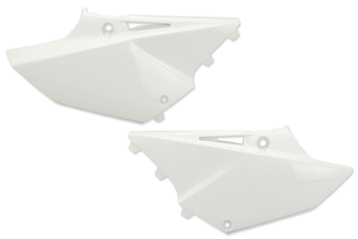 Polisport White Side Number Plates for Yamaha: YZ125 (2002-2021), YZ125X (2020-2022), YZ250 (2002-2021), YZ250X (2016-2022)