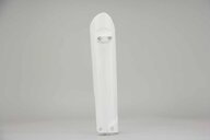 Left Side Polisport White Lower Fork Guards replacement plastics for 14-26 GasGas, Husqvarna, KTM, Sherco EC, ECF, EX, EXF, MC, MCF, FC, TC, EXC, EXCF, SMR, SX, SXF, XC, XCF, XCW, SC, SE, SE-R, SCF, SEF, SEF-R dirt bikes.