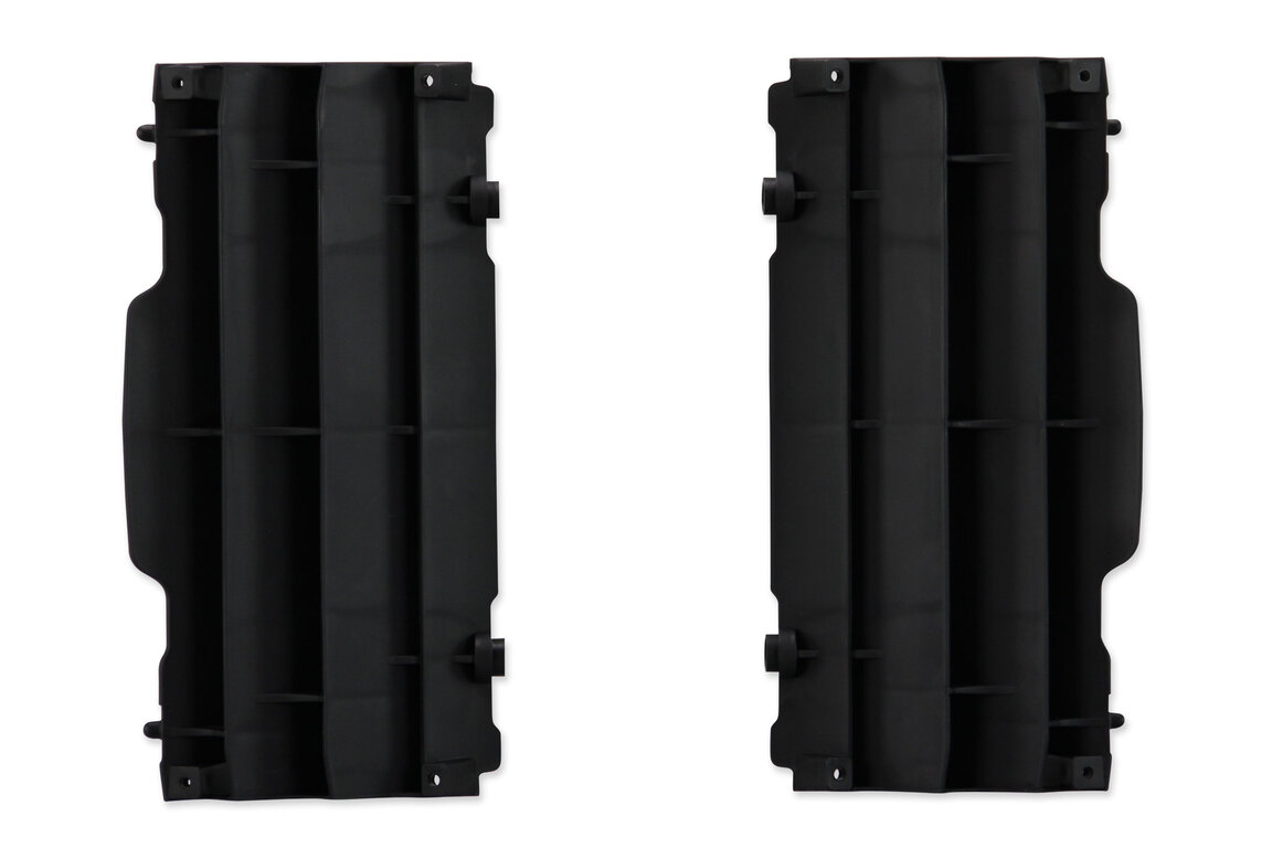Polisport Black Radiator Louvers for Husqvarna: FC250 (2014-2015), FC350 (2015), FC450 (2014-2015), FE250 (2014-2016), FE350 (2014-2016), FE450 (2014-2018), TC125 (2014-2015), TC250 (2014-2015), TE125 (2014-2016), TE250 (2014-2016), KTM: EXC125 (2008, 2012-2013, 2016), EXC200...and more
