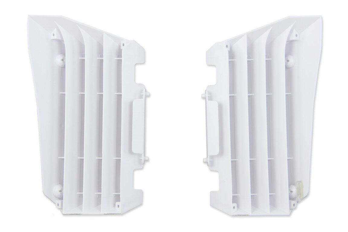 Polisport White Radiator Louvers for Yamaha: WR250F (2015-2019), WR450F (2016-2018), YZ250F (2014-2018), YZ450F (2014-2017), YZ450FX (2016-2018)