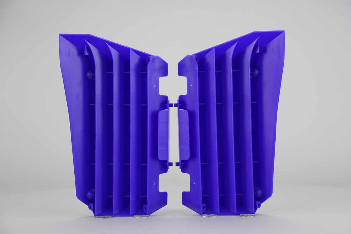 Polisport Blue Radiator Louvers replacement plastics for 14-19 Yamaha WRF, YZ250F, YZ450F, YZ450FX dirt bikes 360 view