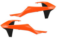 Polisport Orange / Black Radiator Shroud Set for KTM: EXC250F (2017-2019), EXC300 (2017-2019), EXC350F (2017-2019), EXC450F (2017-2019), EXC500F (2017-2019), SX125 (2016-2018), SX150 (2016-2018), SX250 (2017-2018), SXF250 (2016-2018), SXF250FE (2015-2017), SXF350 (2016-2018), SXF450 (201...and more