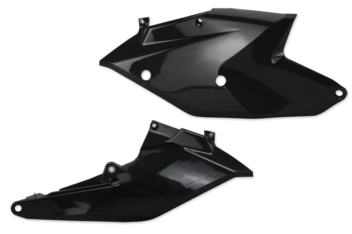 UFO Black Side Number Plates for KTM: EXC250F (2017-2019), EXC300 (2017-2019), EXC350F (2017-2019), EXC450F (2017-2019), EXC500F (2017-2019), SX125 (2016-2018), SX150 (2016-2018), SX250 (2017-2018), SXF250 (2016-2018), SXF250FE (2015-2017), SXF350 (2016-2018), SXF450 (201...and more