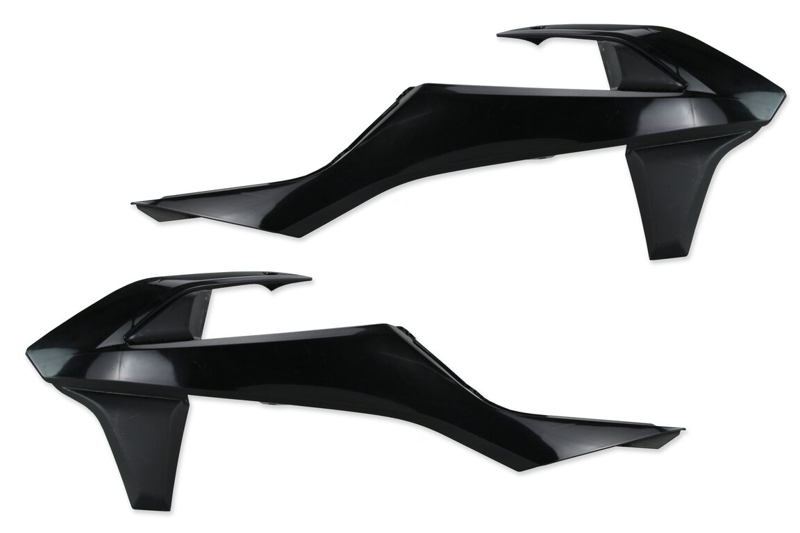 Polisport Black Radiator Shroud Set for KTM: EXC250F (2017-2019), EXC300 (2017-2019), EXC350F (2017-2019), EXC450F (2017-2019), EXC500F (2017-2019), SX125 (2016-2018), SX150 (2016-2018), SX250 (2017-2018), SXF250 (2016-2018), SXF250FE (2015-2017), SXF350 (2016-2018), SXF450 (201...and more