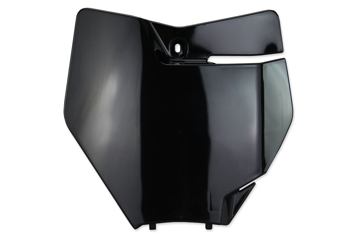 Polisport Black Front Number Plate for KTM: SX125 (2016-2018), SX150 (2016-2018), SX250 (2017-2018), SXF250 (2016-2018), SXF250FE (2015-2017), SXF350 (2016-2018), SXF450 (2016-2018), SXF450FE (2015-2017), XC250 (2017-2018), XC300 (2017-2018), XCF250 (2016-2018), XCF350 (2016-20...and more