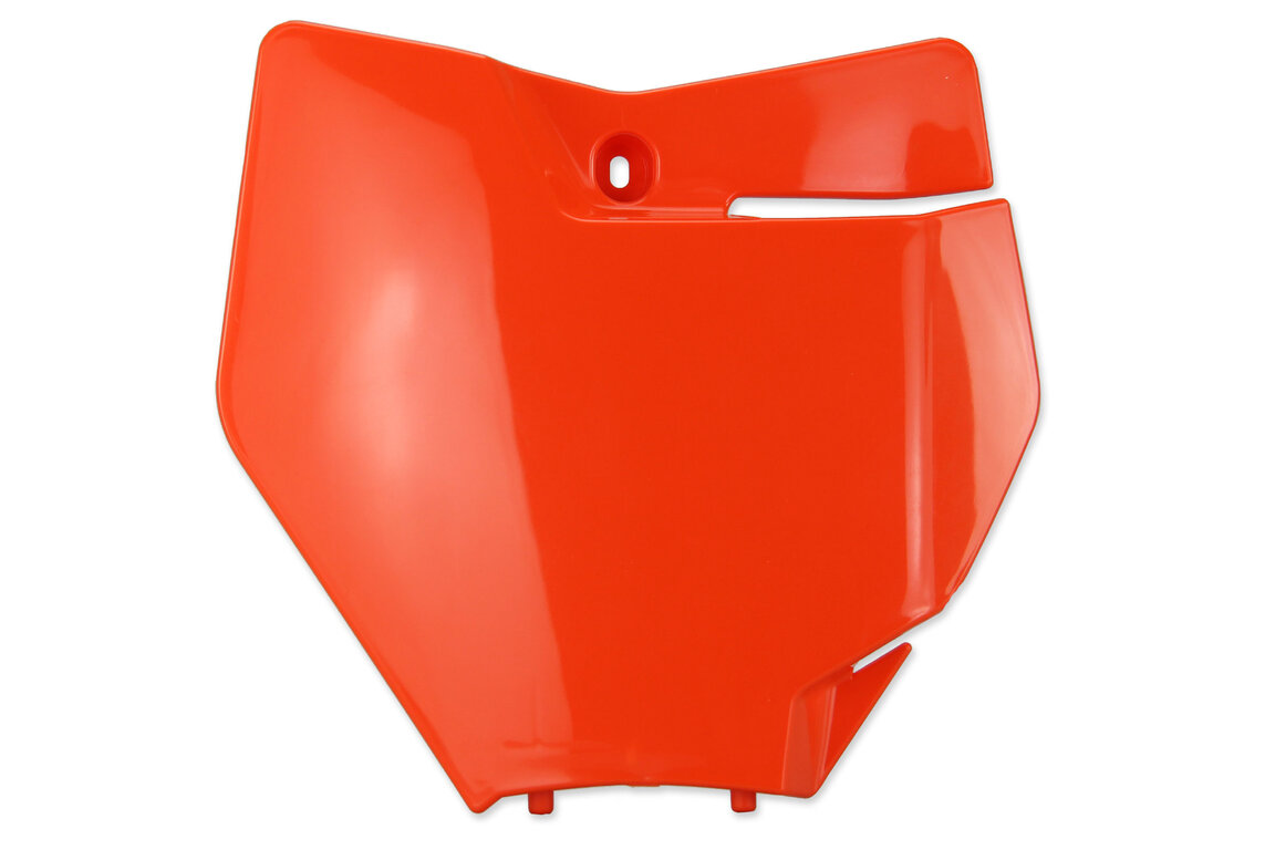Polisport Orange Front Number Plate for KTM: SX125 (2016-2018), SX150 (2016-2018), SX250 (2017-2018), SXF250 (2016-2018), SXF250FE (2015-2017), SXF350 (2016-2018), SXF450 (2016-2018), SXF450FE (2015-2017), XC250 (2017-2018), XC300 (2017-2018), XCF250 (2016-2018), XCF350 (2016-20...and more