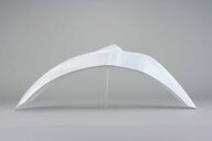 Polisport White Front Fender replacement plastics for 03-27 Kawasaki KLX, KX, KX250F, KX450F dirt bikes 360 view