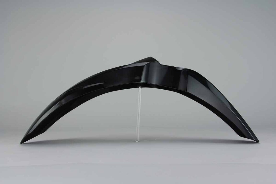 Polisport Black Front Fender replacement plastics for 03-26 Kawasaki KLX, KX, KX250F, KX450F dirt bikes 360 view