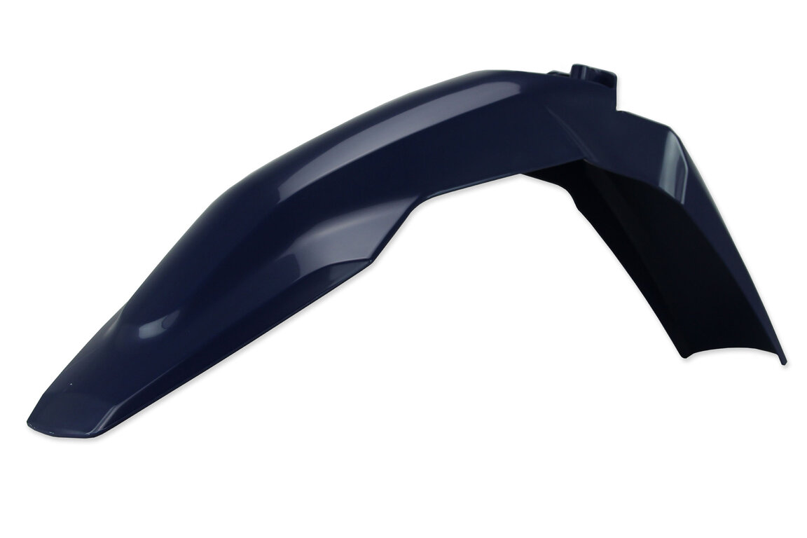 Polisport Blue Front Fender for Husqvarna: FC250 (2016-2022), FC350 (2016-2022), FC450 (2016-2022), FC450 Rockstar Edition (2018-2021), FE250 (2017-2019, 2022-2023), FE350 (2017-2019, 2022-2023), FE350s (2018, 2022-2023), FE450 (2018-2019, 2023), FE501 (2017-2019, 2022-2...and more