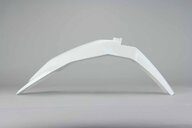 Polisport Old White Front Fender replacement plastics for 16-23 Husqvarna FC, FE, FX, TC, TE, TX dirt bikes 360 view