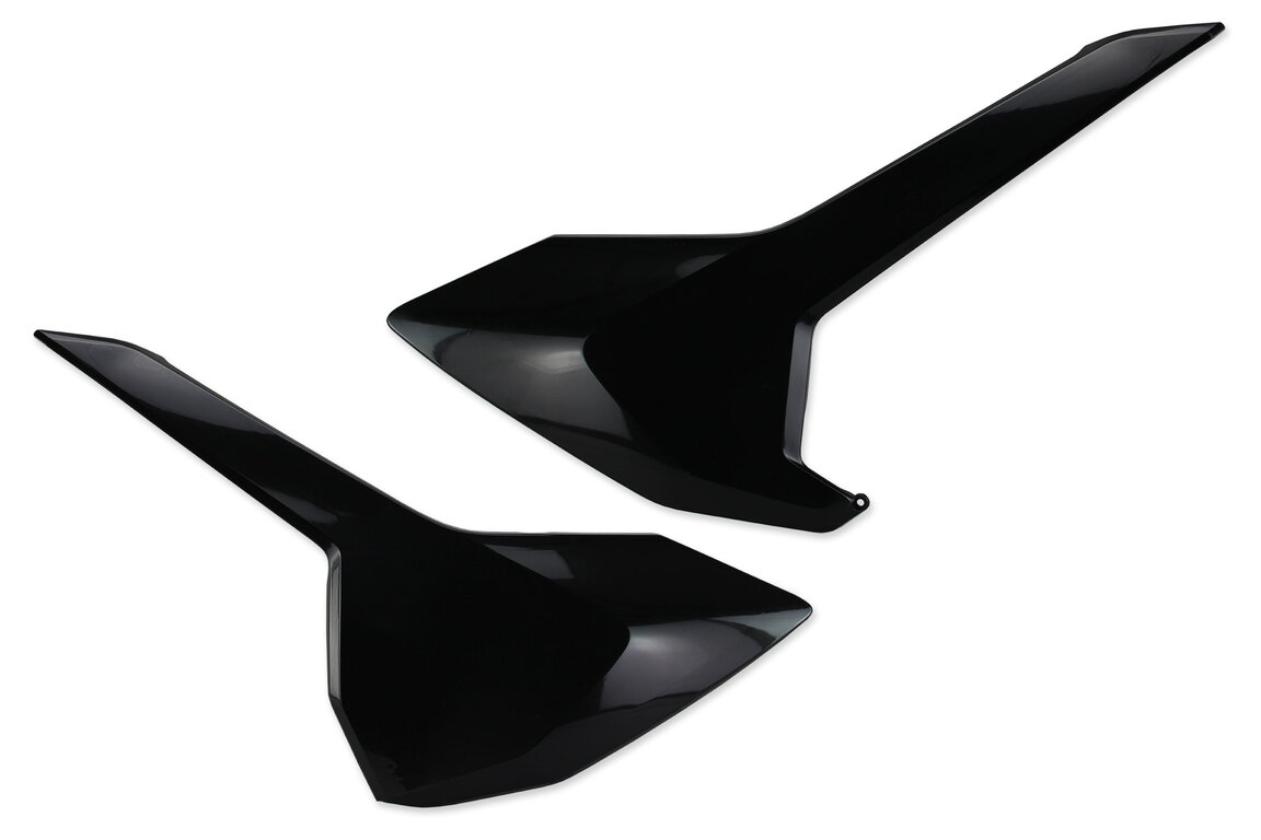 UFO Black Side Number Plates for Husqvarna: FC250 (2016-2018), FC350 (2016-2018), FC450 (2016-2018), FE250 (2017-2019), FE350 (2017-2019), FE350s (2018), FE450 (2018-2019), FE501 (2017-2019), FS450 (2016-2018), FX350 (2017-2018), FX450 (2017-2018), TC125 (2016-2018), TC25...and more