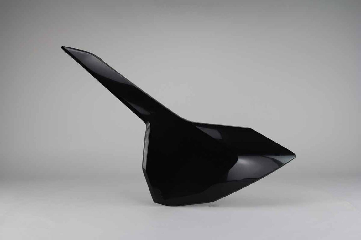 Left Side Acerbis Black Side Number Plates replacement plastics for 16-19 Husqvarna FC, FE, FS, FX, TC, TE, TX dirt bikes.