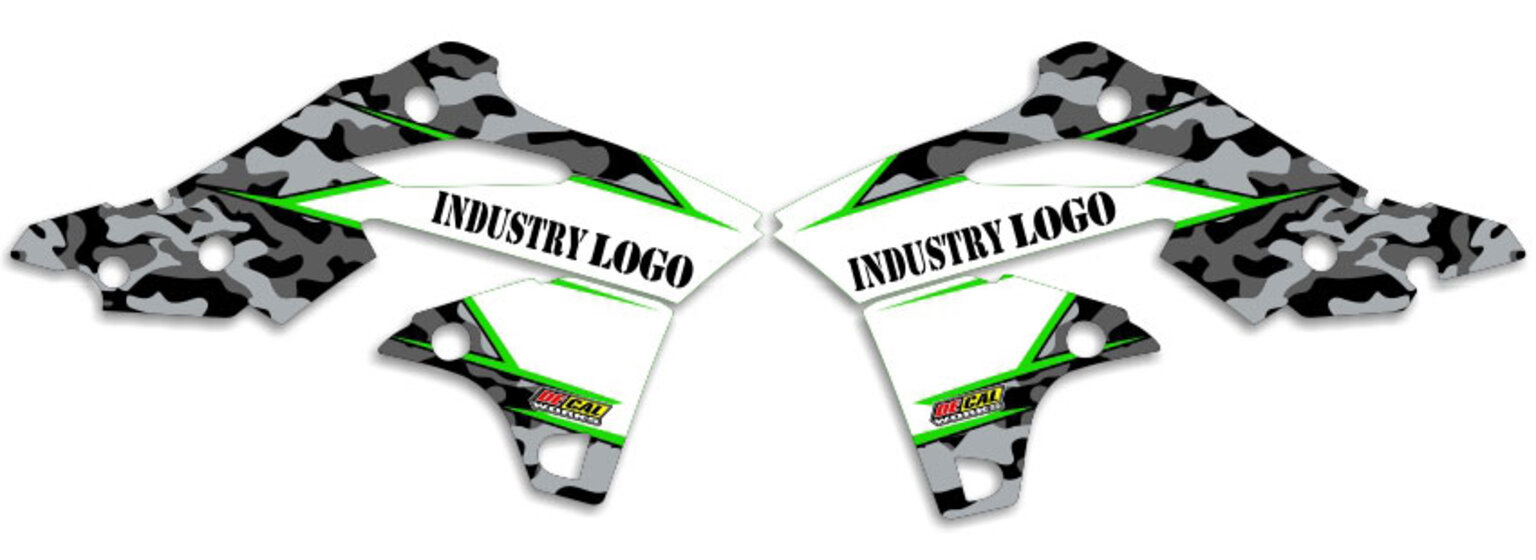 MX Graphics Dirt Bike Decals Kawasaki Traditional Camo Semi Custom Rad Kit
