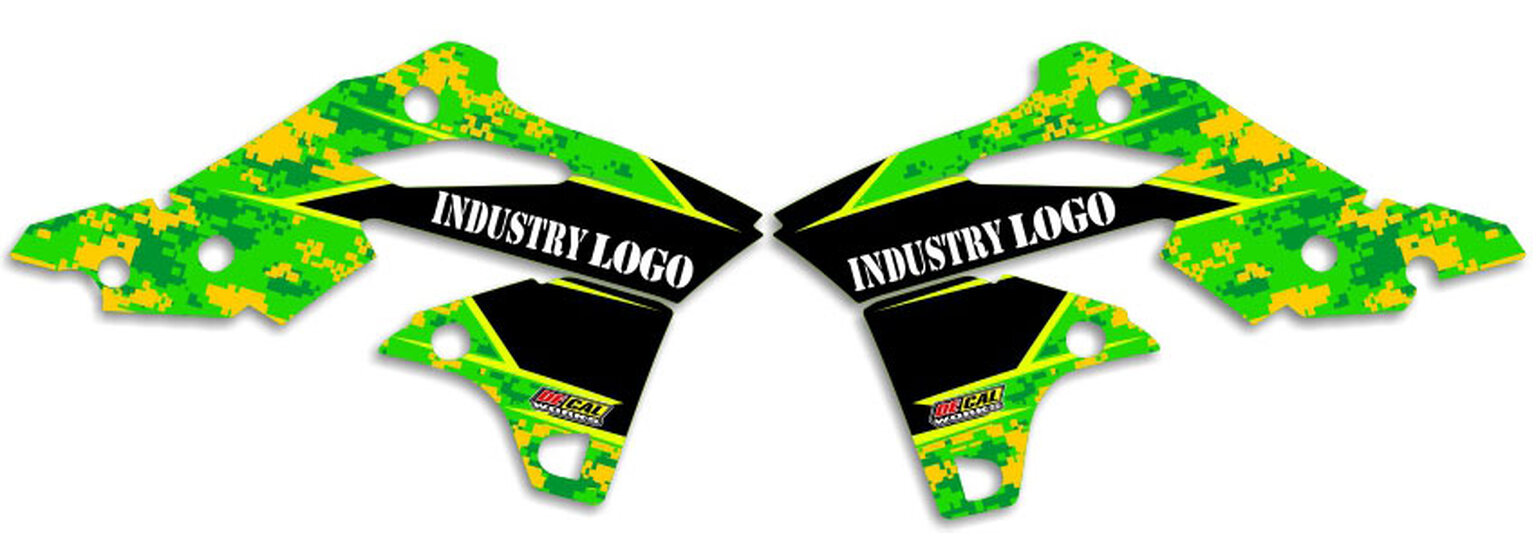 MX Graphics Dirt Bike Decals Kawasaki Digital Camo Semi Custom Rad Kit