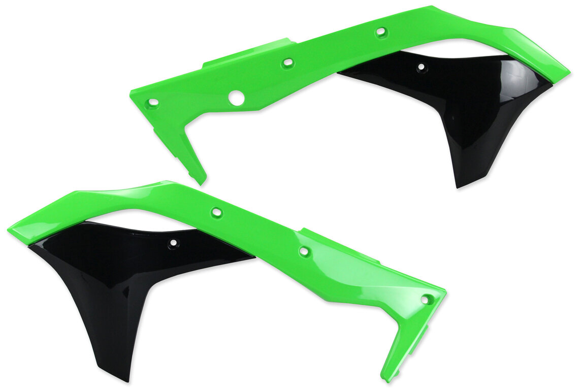 Polisport Green / Black Radiator Shroud Set for Kawasaki: KX250F (2017-2020)