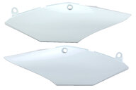 UFO White Side Number Plates for Honda: CRF250R (2018-2021), CRF250RX (2019-2021), CRF450R (2017-2020), CRF450R-S (2022), CRF450RX (2017-2020)
