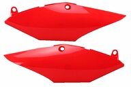 UFO Red Side Number Plates for Honda: CRF250R (2018-2021), CRF250RX (2019-2021), CRF450R (2017-2020), CRF450R-S (2022), CRF450RX (2017-2020)