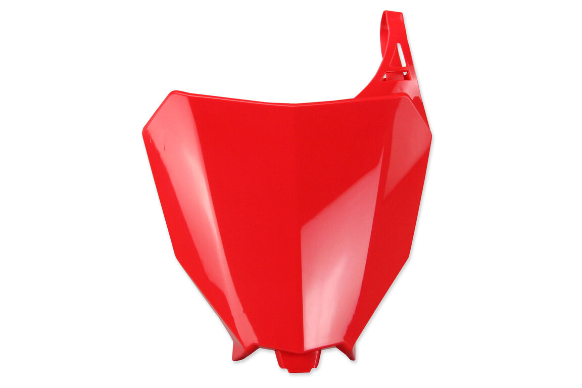 Polisport Red Front Number Plate for Honda: CRF250R (2018-2021), CRF250RX (2019-2021), CRF450R (2017-2020), CRF450R-S (2022), CRF450RX (2017-2020)