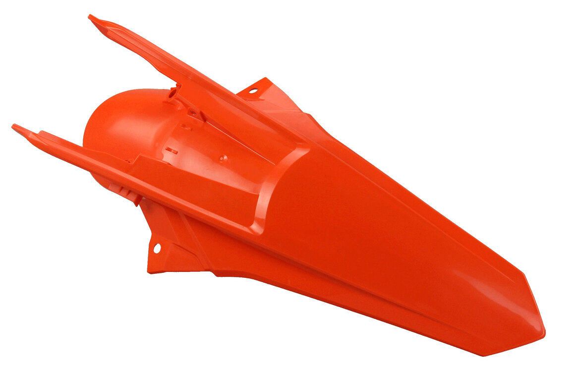 Polisport Orange with Pins Rear Fender for KTM: EXC250F (2017-2019), EXC300 (2017-2019), EXC350F (2017-2019), EXC450F (2017-2019), EXC500F (2017-2019), XCW150 (2017-2019), XCW250 (2017-2019), XCW300 (2017-2018), XCW300 TPI (2019)