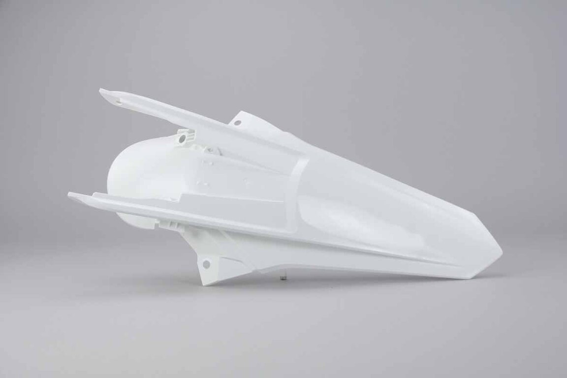 Polisport White with Pins Rear Fender replacement plastics for 17-19 KTM EXCF, EXC, XCW dirt bikes 360 view