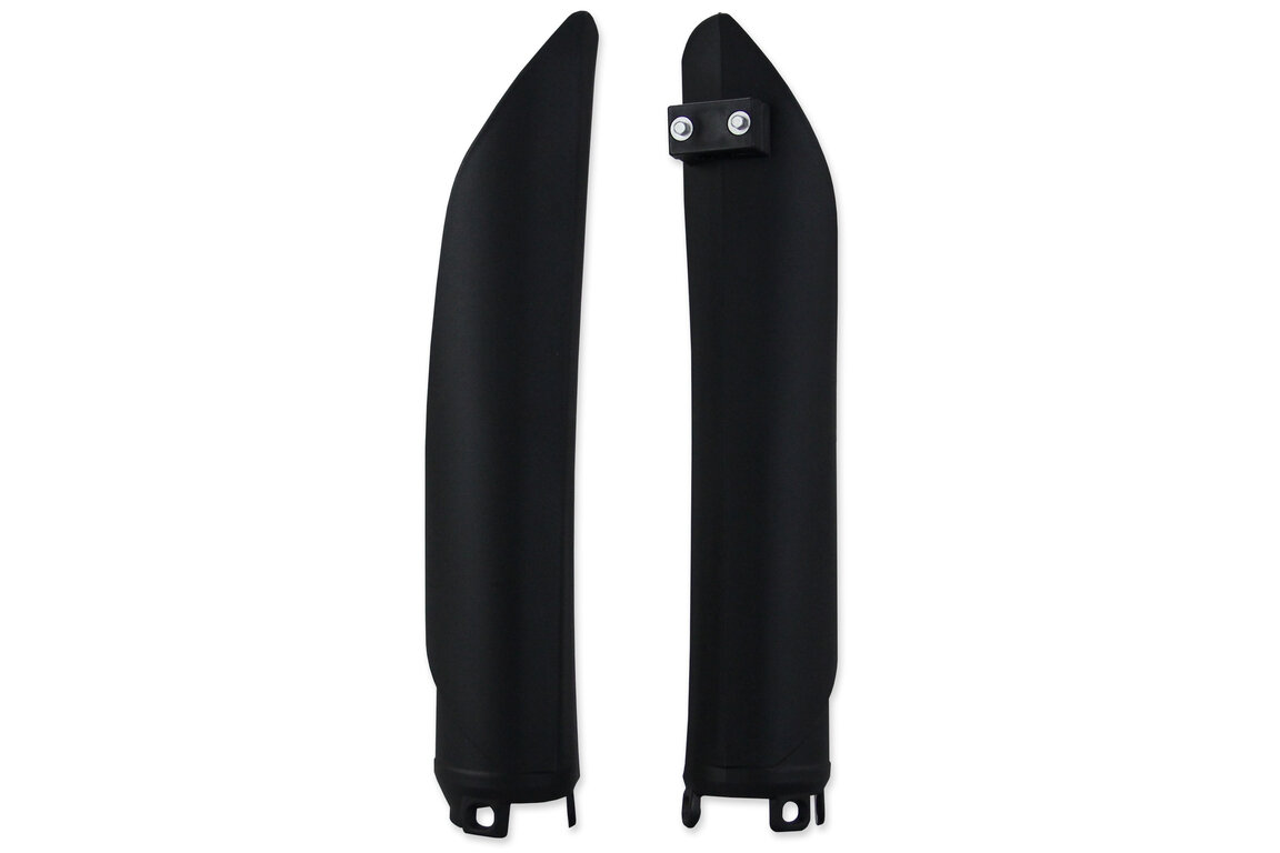 Polisport Black Lower Fork Guards for Beta: 125 RR (2018), 200 Xtrainer (2027), 250 RR (2013-2018), 250 RR Race Edition (2014-2018), 250 Xtrainer (2025), 300 RR (2013-2018), 300 RR Race Edition (2013-2018), 300 Xtrainer (2019-2027), 350 RR (2013-2016), 350 RR Race Edition (201...and more