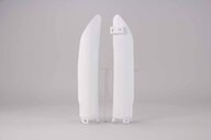 Polisport White Lower Fork Guards replacement plastics for 13-18 Beta RR dirt bikes 360 view