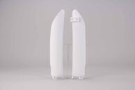 Polisport White Lower Fork Guards replacement plastics for 13-27 Beta RR, 200 Xtrainer, 250 Xtrainer, RX dirt bikes 360 view