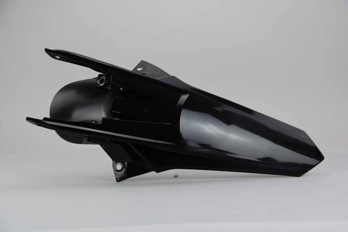 Polisport Black with Pins Rear Fender replacement plastics for 17-19 KTM EXCF, EXC, XCW dirt bikes 360 view