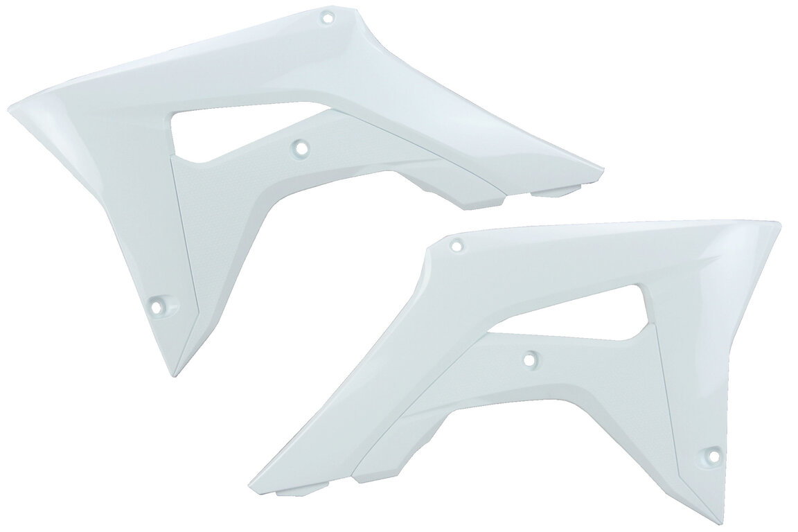 UFO White Radiator Shroud Set for Honda: CRF250R (2018-2021), CRF450R (2017-2020), CRF450R-S (2022)