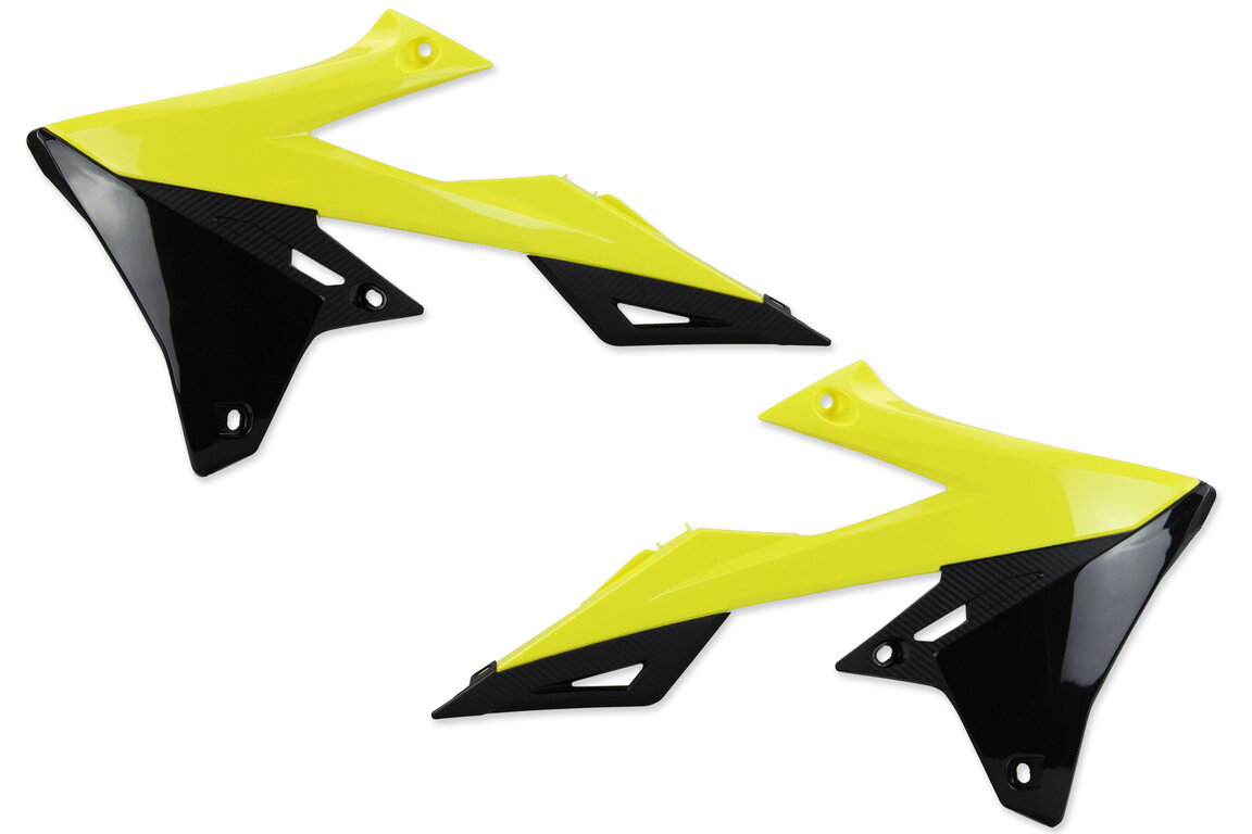 Polisport Yellow Radiator Shroud Set for Suzuki: RMZ250 (2019-2026), RMZ450 (2018-2026)